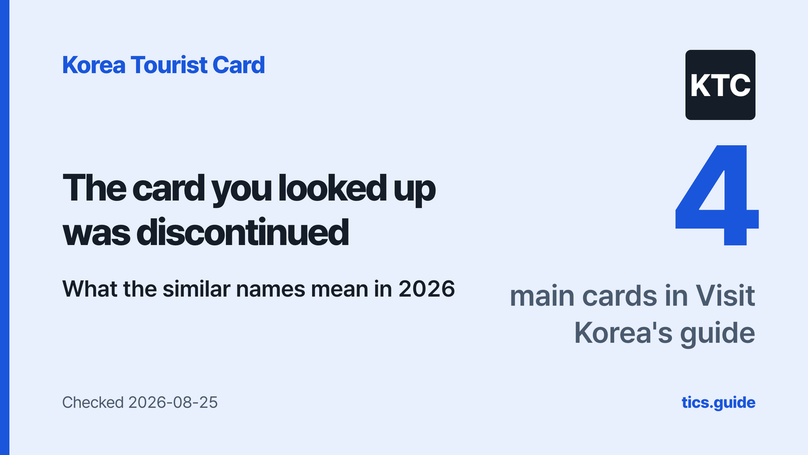 Korea Tourist Card: Which Card Is Actually Called That?