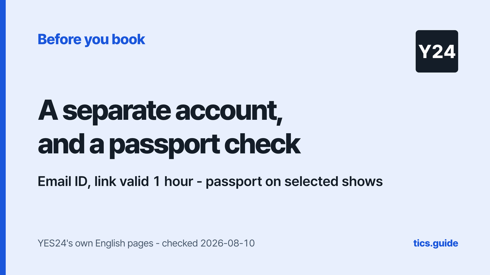 YES24 Global TICKET: the Account and Identity Check