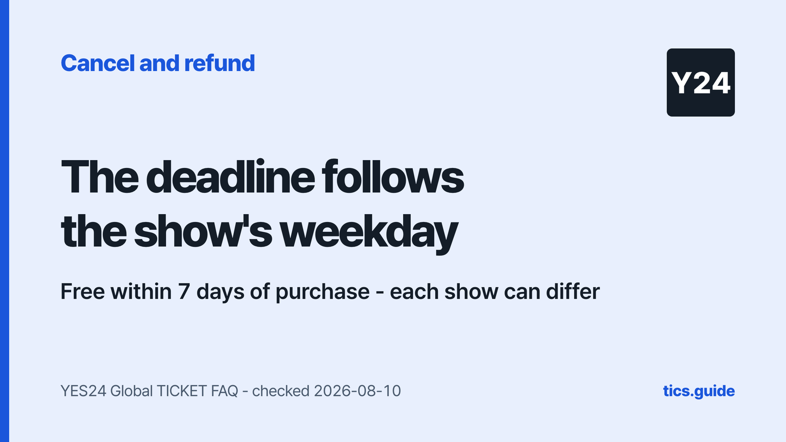 Canceling a YES24 Global TICKET Booking