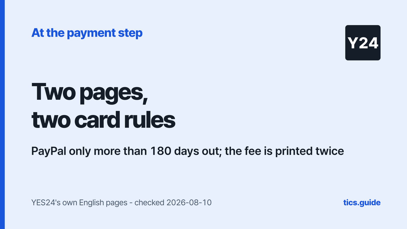Paying on YES24 Global TICKET: Which Cards Work