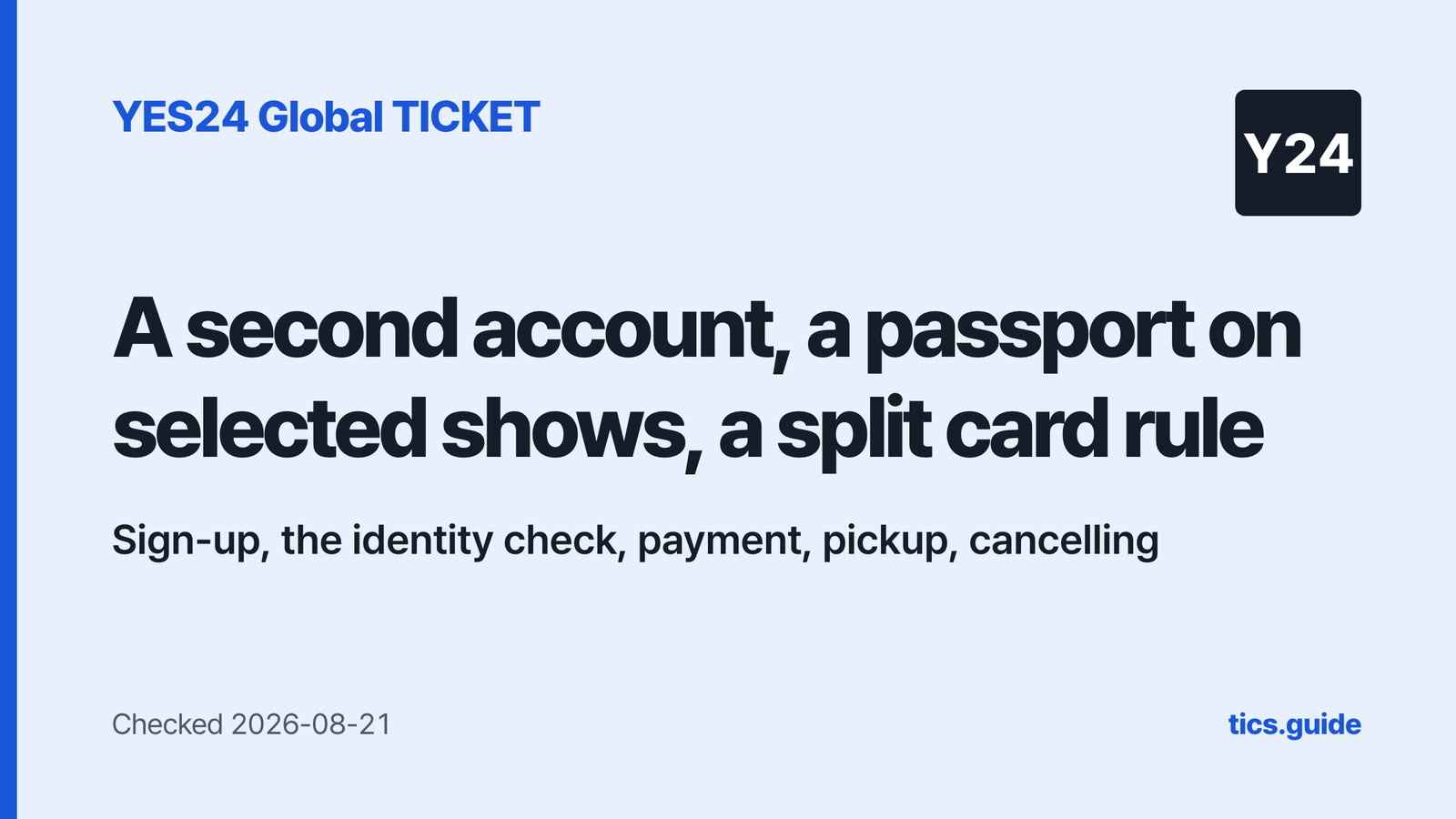 YES24 Global TICKET: What It Asks For, Start to Finish
